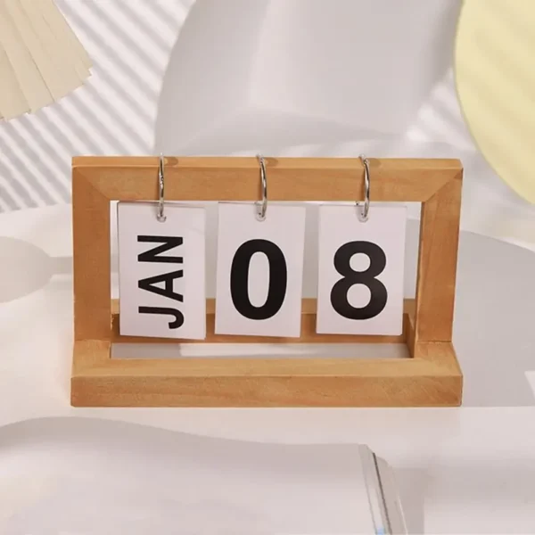 kf-S092f6757222d469f8aae1eb31ae53c23X-Calendar-Work-Station-Decor-Rust-resistant-Wooden-Perpetual-Calendar-Ornament-Desktop-Decor-with-Metal-Iron-Ring